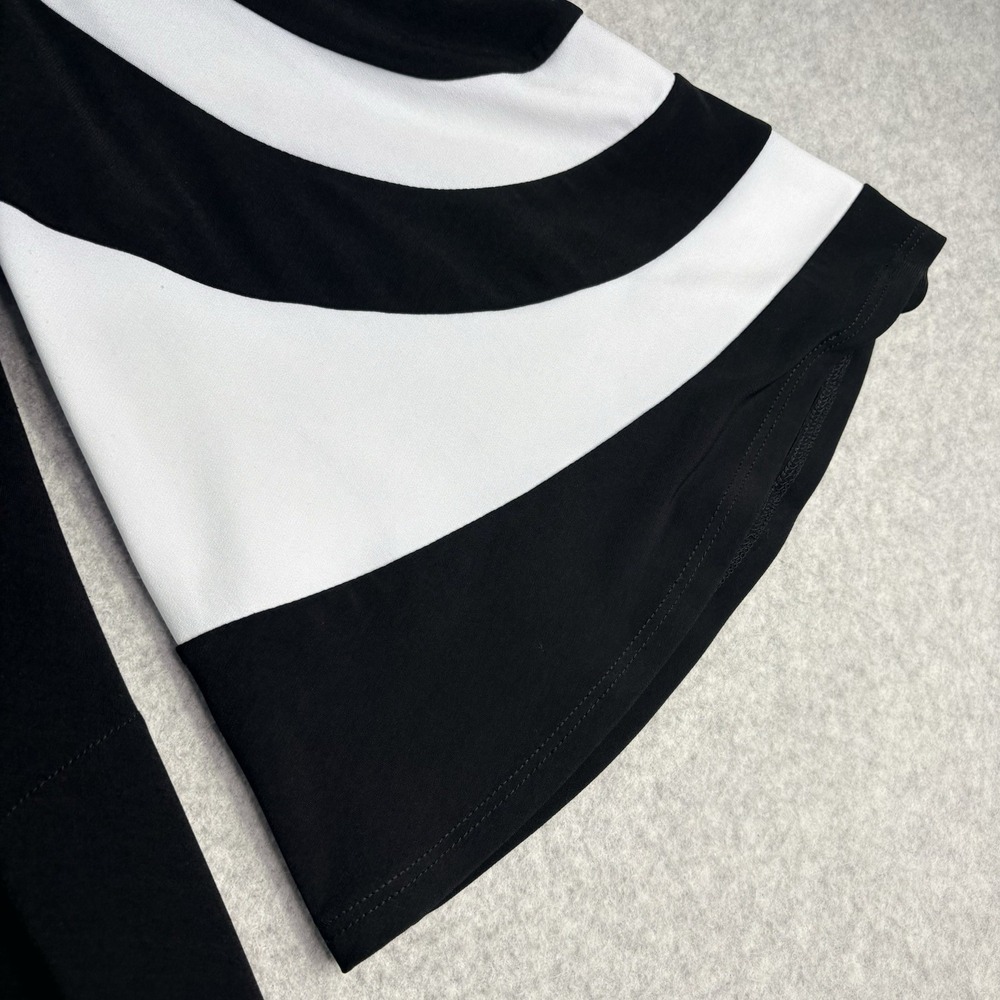 IC Collection Tunic Top Women's M Open Shoulder StripeBlack/White - Picture 4 of 10